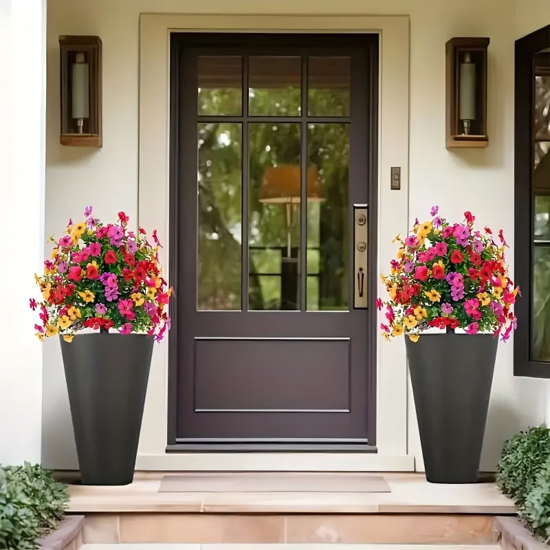 Изкуствени цветя за градина със земни щифтове, пластмасова изработка, инжекционно формовани, марка Red garden