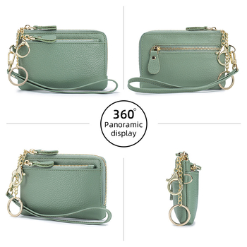 Γυναικείο πορτοφόλι για κέρματα από γνήσιο δέρμα, επένδυση πολυεστέρα, στυλ φρέσκο και γλυκό