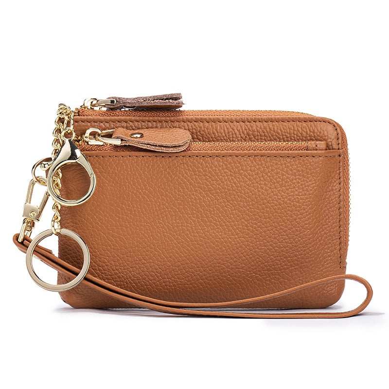 Ženski novčanik za kovanice od prave kože, podstava od poliestera, svjež i sladak stil