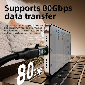 Type-C към дисплей адаптер за цифров извод, 240W бързо зареждане, двупосочен пренос 80Gbps, 8K60Hz поддръжка, Thunderbolt 4 съвместим