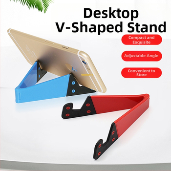 V-veida galda statīvs telefoniem un planšetēm, no plastmasas, universāls, ar personalizācijas atbalstu