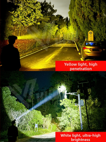 Galvos žibintuvas su 18650 Li-ion baterija, atsparus vandeniui, spindulio nuotolis ≥3000 m, veikimo laikas 36 h, svoris 364 g