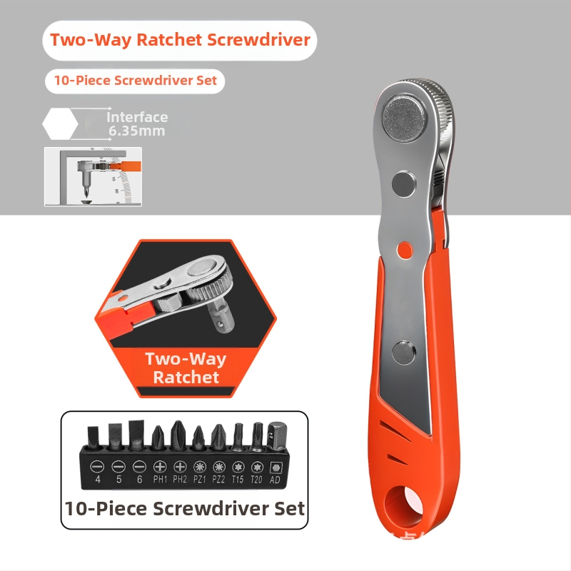 Комплект Eagle Shield отвертки с реверсивен тресчотков механизъм, сгъваем ключ и битове под ъгъл — Карбонова стомана, тегло 0.6 кг, Комплект: Да, Магнитно: Не, Изолирано: Не