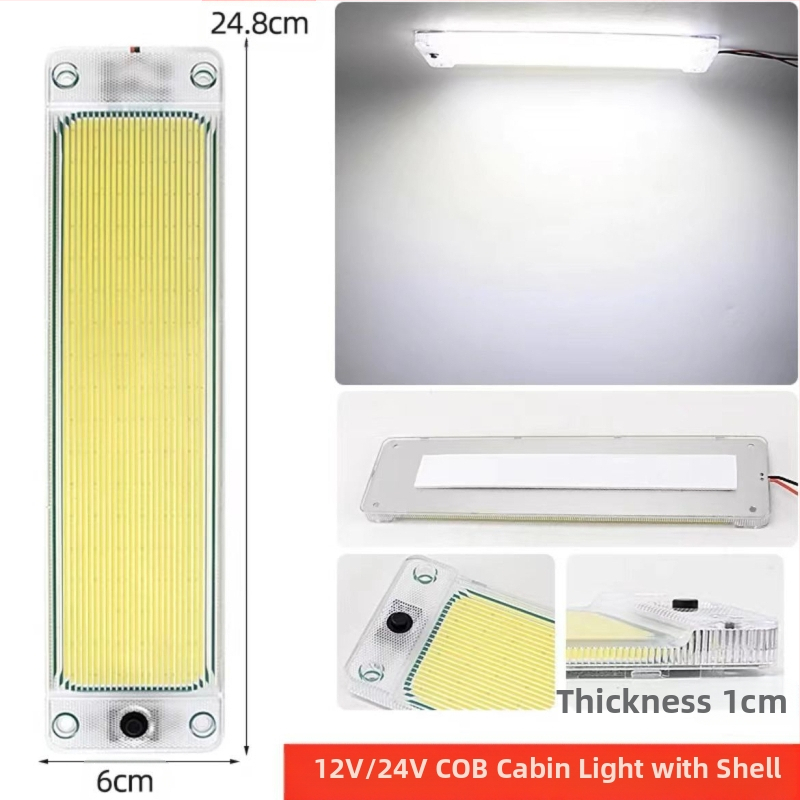 LED COB vnútorné čítacie svetlo do kabíny vozidla — 12-85V, hliníková COB doska, 54/64/87/108 diód, vhodné pre nákladné autá, osobné autá, dodávky a autobusy