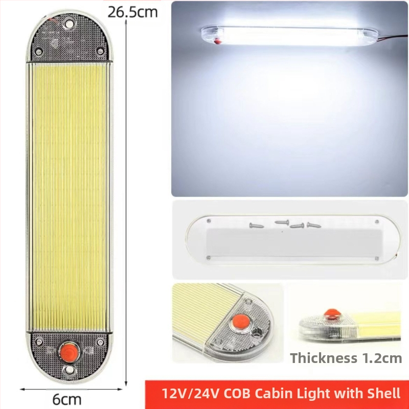 LED COB vnútorné čítacie svetlo do kabíny vozidla — 12-85V, hliníková COB doska, 54/64/87/108 diód, vhodné pre nákladné autá, osobné autá, dodávky a autobusy