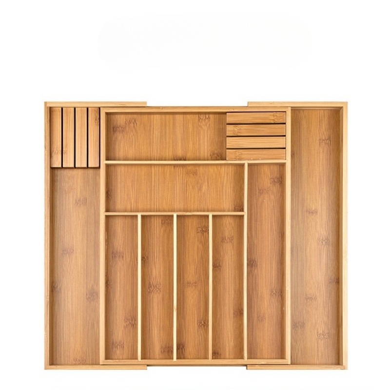 Επεκτειόμενος οργανωτής συρταριού κουζίνας από μπαμπού — μοντέρνος μινιμαλιστικός σχεδιασμός, μάρκα Echo, διαθέσιμη προσαρμογή