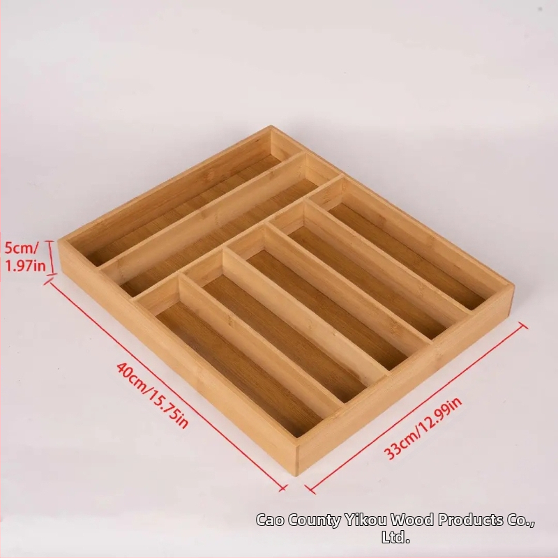 Επεκτειόμενος οργανωτής συρταριού κουζίνας από μπαμπού — μοντέρνος μινιμαλιστικός σχεδιασμός, μάρκα Echo, διαθέσιμη προσαρμογή