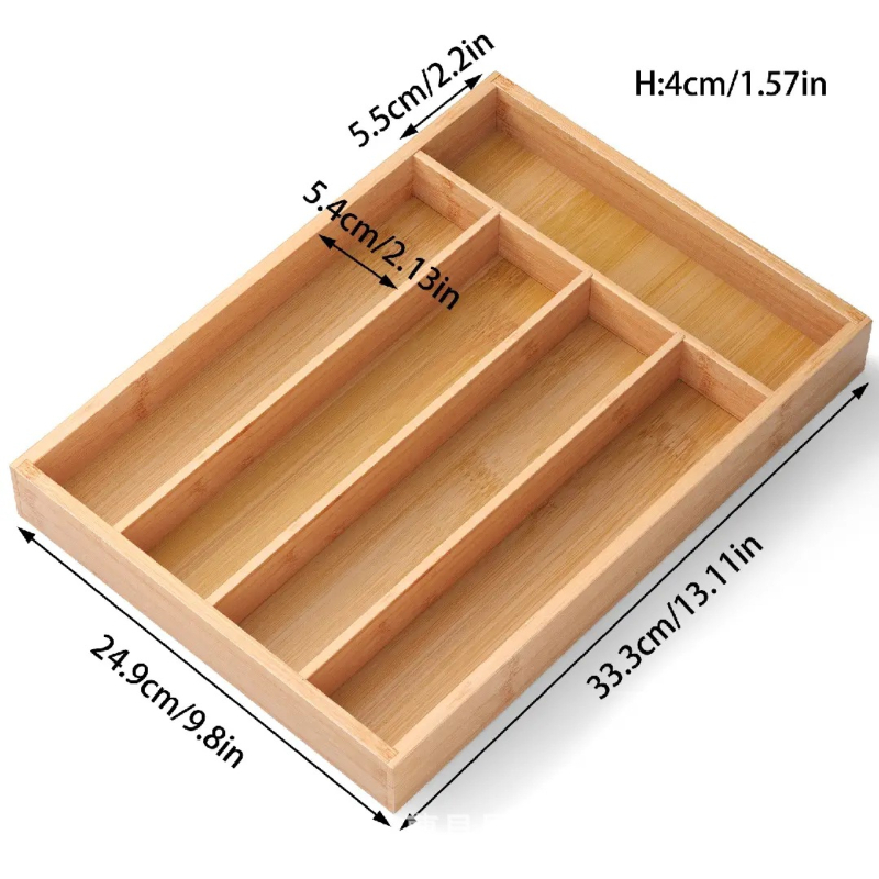 Επεκτειόμενος οργανωτής συρταριού κουζίνας από μπαμπού — μοντέρνος μινιμαλιστικός σχεδιασμός, μάρκα Echo, διαθέσιμη προσαρμογή