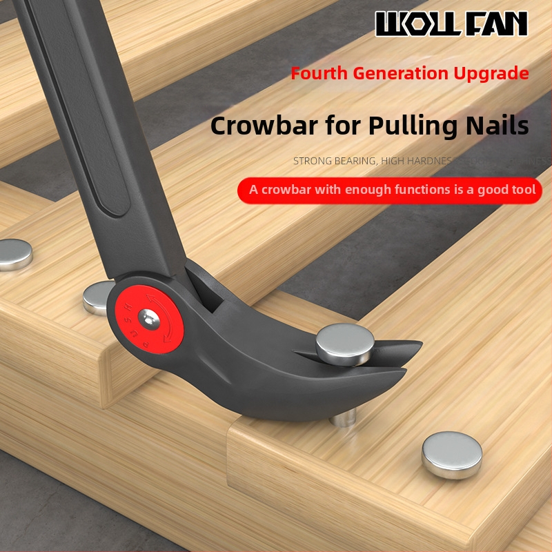 Ломик за автомобили: кръгъл прът, двустранен с кръгъл и плосък край, въглеродна стомана, мултифункционален инструмент за ремонт