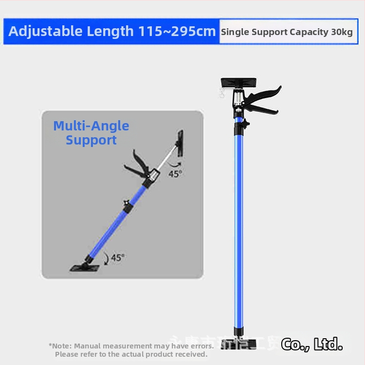 Στήριγμα ανύψωσης εγκατάστασης κρεματών ντουλαπιών με τηλεσκοπική ράβδο, υποστήριξη γυψοσανίδας και εργαλείο ξυλουργικής για οροφή