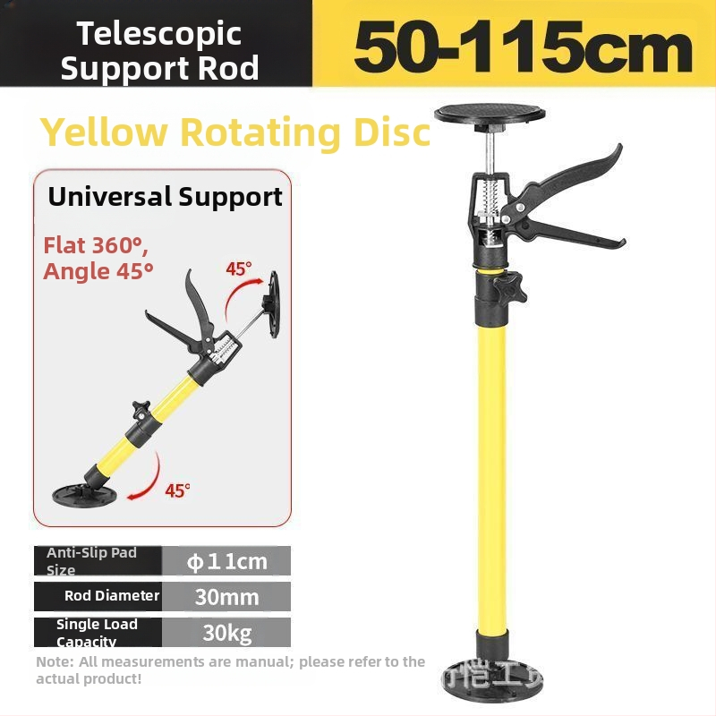 Στήριγμα ανύψωσης εγκατάστασης κρεματών ντουλαπιών με τηλεσκοπική ράβδο, υποστήριξη γυψοσανίδας και εργαλείο ξυλουργικής για οροφή