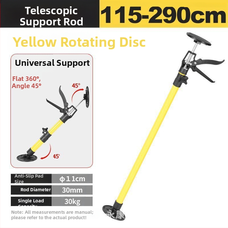 Στήριγμα ανύψωσης εγκατάστασης κρεματών ντουλαπιών με τηλεσκοπική ράβδο, υποστήριξη γυψοσανίδας και εργαλείο ξυλουργικής για οροφή