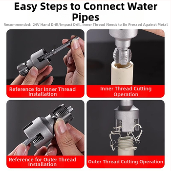 Εργαλείο τρυπήματος νημάτων PPR σωλήνων με ενσωματωμένο εσωτερικό και εξωτερικό νήμα — συμβατό με σωλήνες 1/2\\\