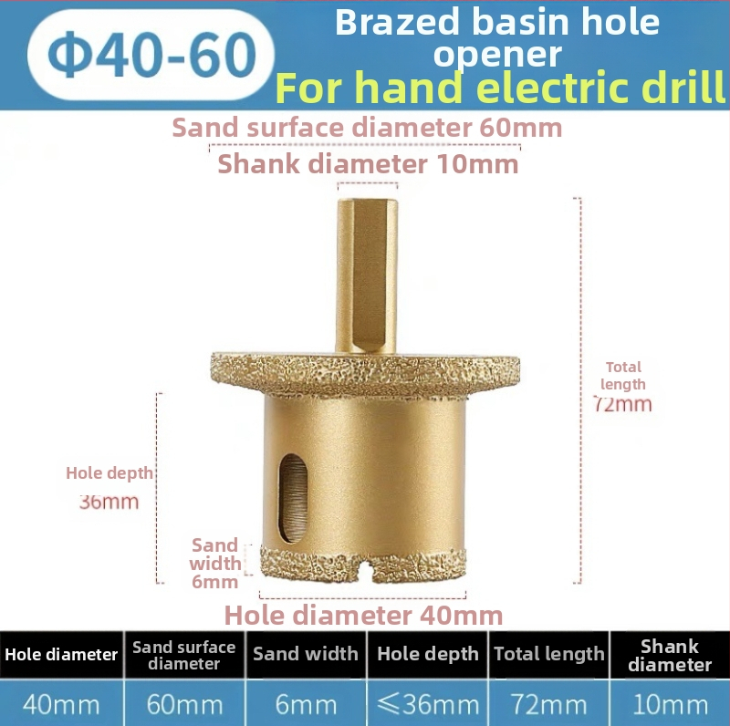 Gyémánt lyukfúró mosogatóhoz – lyukak készítéséhez márványon, palaszetten és kerámiamosdókban, kétszintes fúrófej