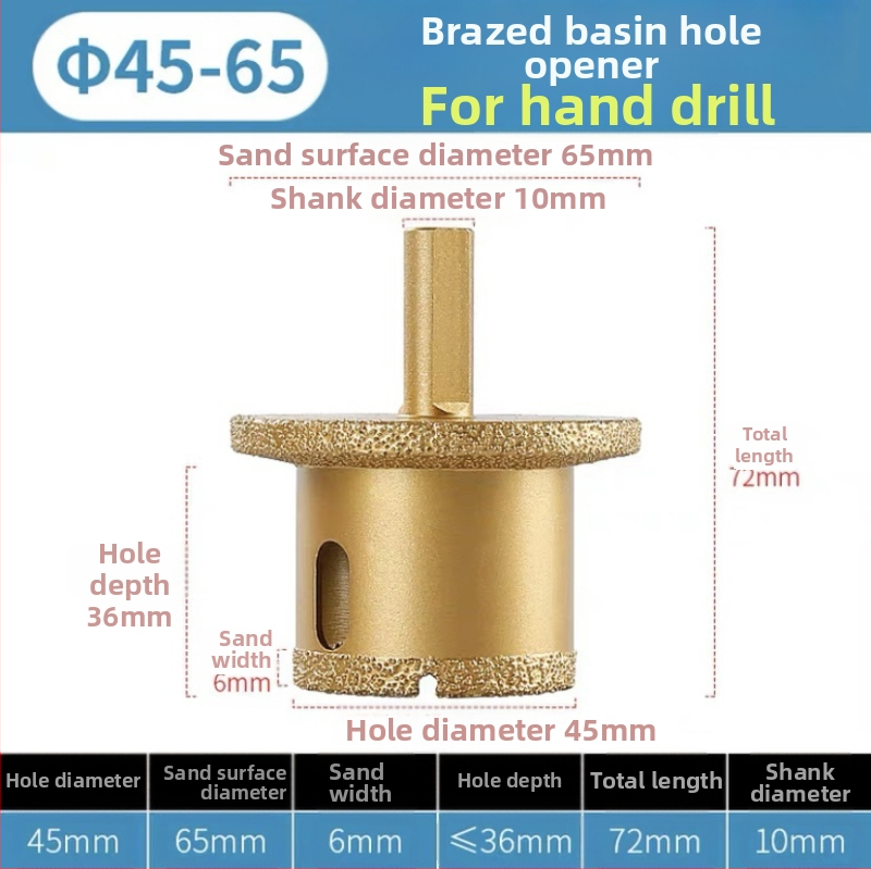 Gyémánt lyukfúró mosogatóhoz – lyukak készítéséhez márványon, palaszetten és kerámiamosdókban, kétszintes fúrófej