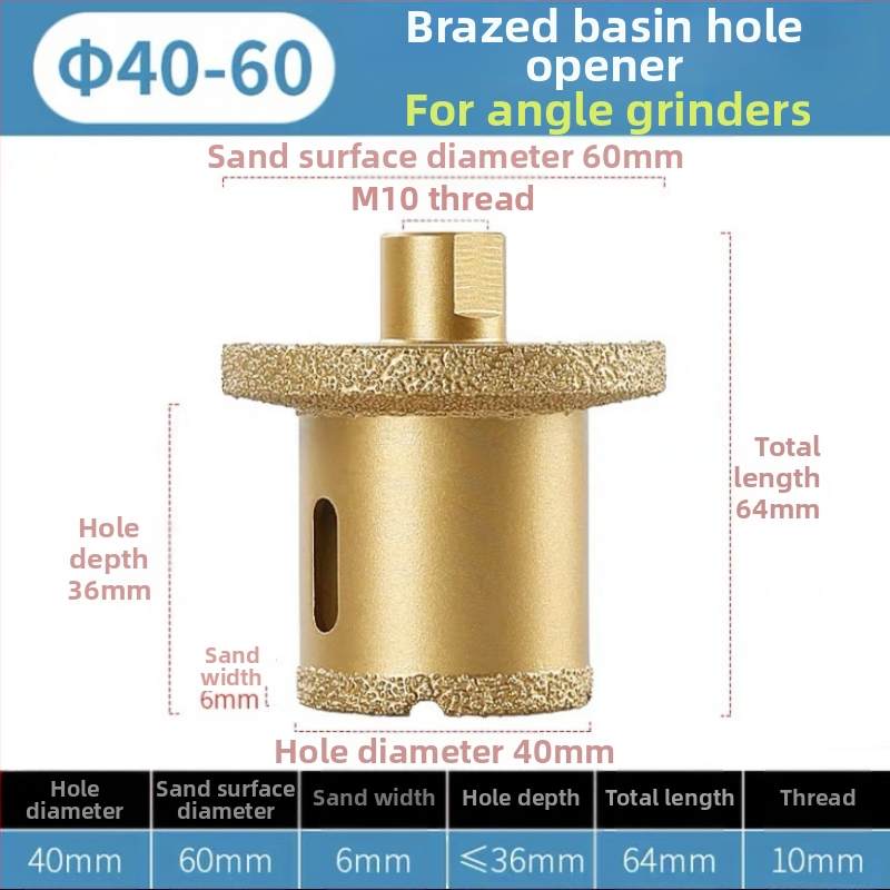 Gyémánt lyukfúró mosogatóhoz – lyukak készítéséhez márványon, palaszetten és kerámiamosdókban, kétszintes fúrófej