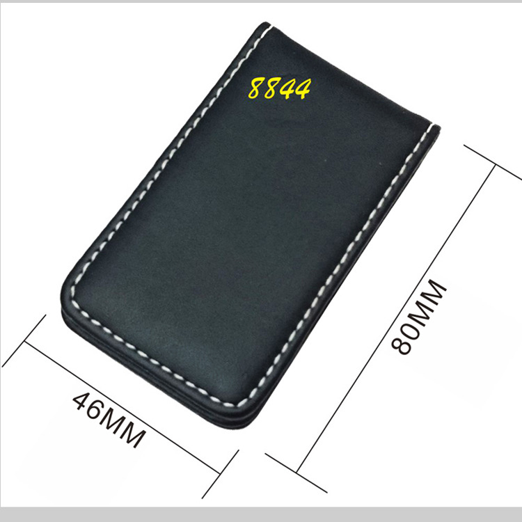 Magnetinis pinigų klipas, unisex, PU oda, 1 sulenkimas, ekspozicinis atidarymas, vertikalios kvadrato formos, modeliai HC-8833/HC-8844/HC-9090