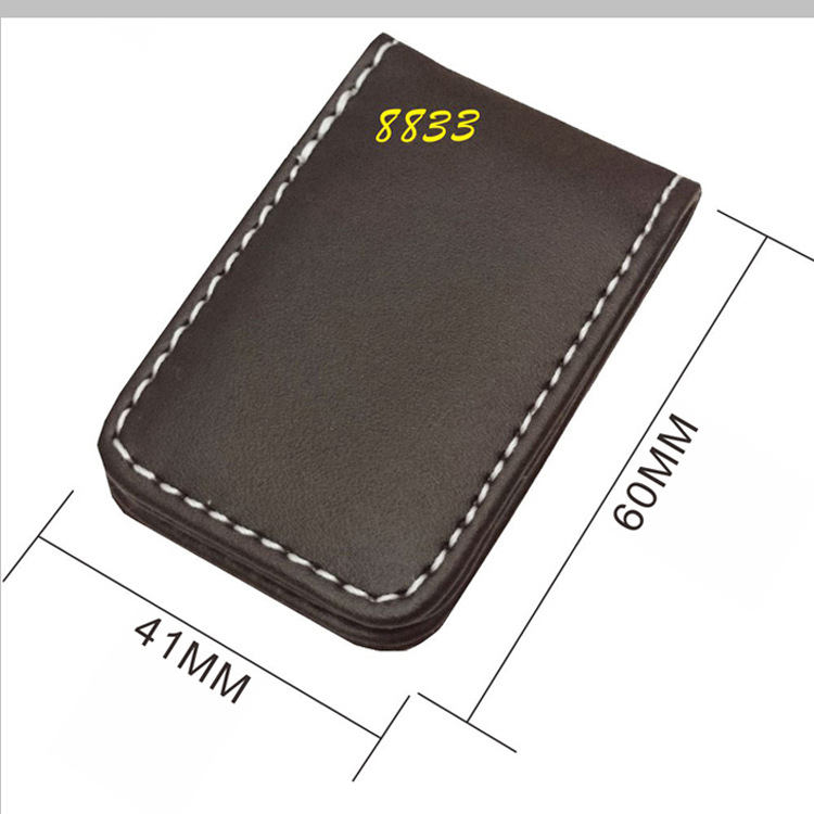 Magnetinis pinigų klipas, unisex, PU oda, 1 sulenkimas, ekspozicinis atidarymas, vertikalios kvadrato formos, modeliai HC-8833/HC-8844/HC-9090