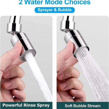 Universalus čiaupo aeratorius – vonios kambariui prailginimas, varinis korpusas, spiralinė jungtis, diegimas 22–24, elektroplatinė danga