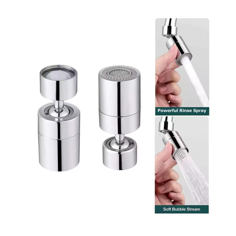 Universalus čiaupo aeratorius – vonios kambariui prailginimas, varinis korpusas, spiralinė jungtis, diegimas 22–24, elektroplatinė danga