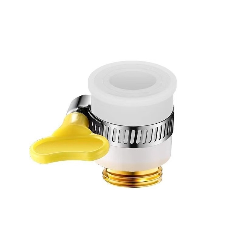 Universalus čiaupo aeratorius – vonios kambariui prailginimas, varinis korpusas, spiralinė jungtis, diegimas 22–24, elektroplatinė danga