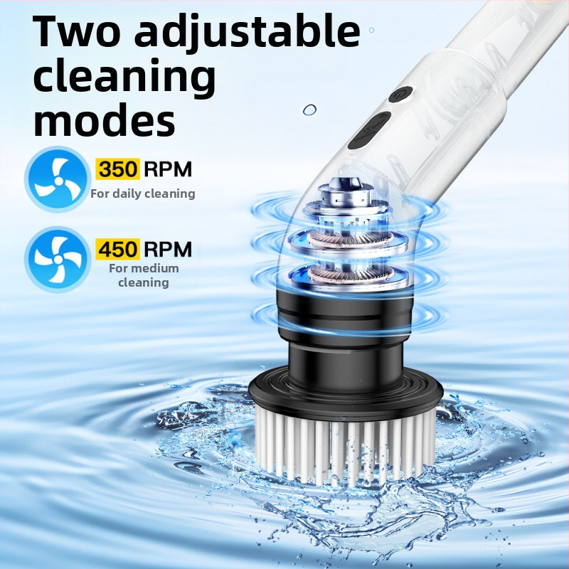 Безжична електрическа мултифункционална почистваща четка за баня 9-в-1 с телескопична глава (9-в-1, безжична, електрическа, телескопична, баня)