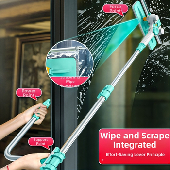 Dvigubos pusės išorinių langų valytuvas aukštų pastatų (Medžiaga: šilko gėlė; Naudojimas: namų ūkis; Rankinis)