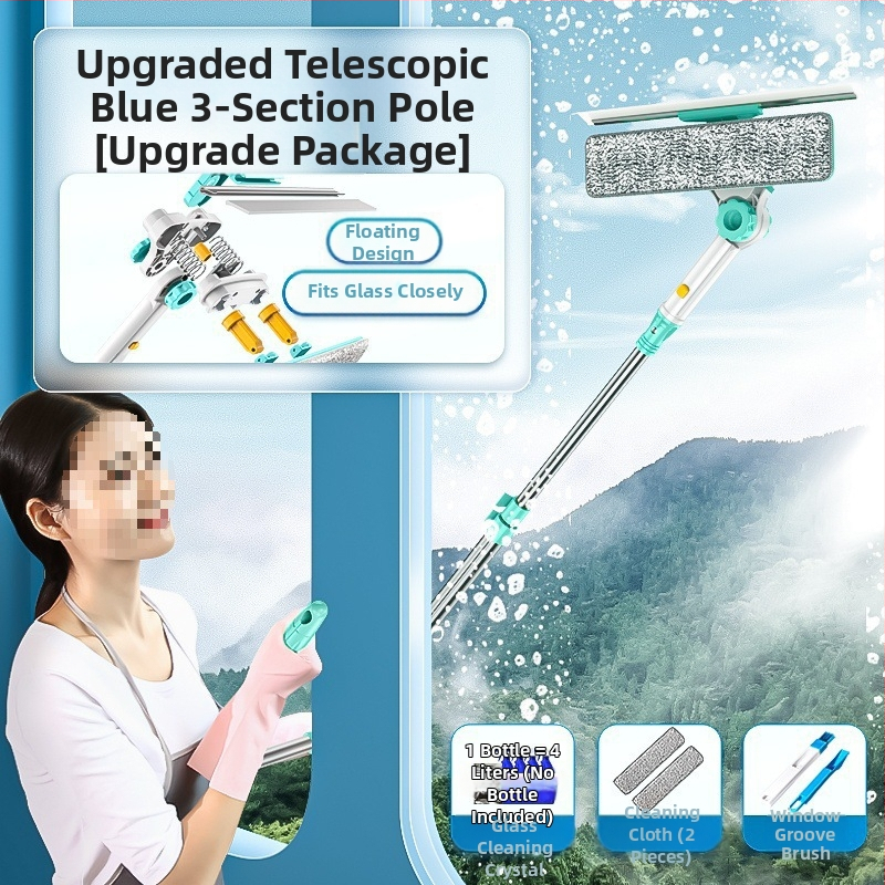 Dvigubos pusės išorinių langų valytuvas aukštų pastatų (Medžiaga: šilko gėlė; Naudojimas: namų ūkis; Rankinis)