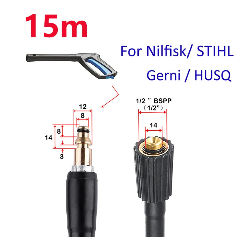 JINGSU PVC aukšto slėgio žarna automobilių plovimui, sprogimui atspari, 4000 psi, svoris 1,3 kg