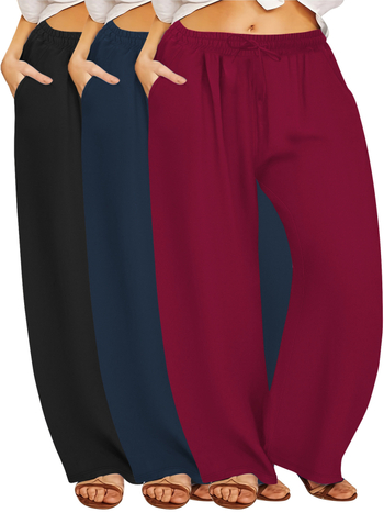 Dámske nohavice s rovnými nohami, Milk Silk látka, polyester 80-90% a spandex, stredný pás, vysoká elasticita