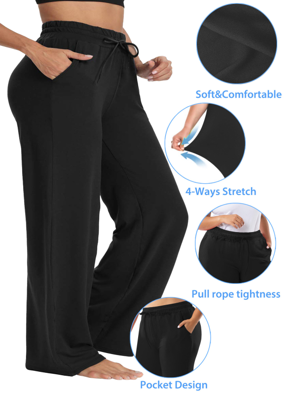 Dámske nohavice s rovnými nohami, Milk Silk látka, polyester 80-90% a spandex, stredný pás, vysoká elasticita