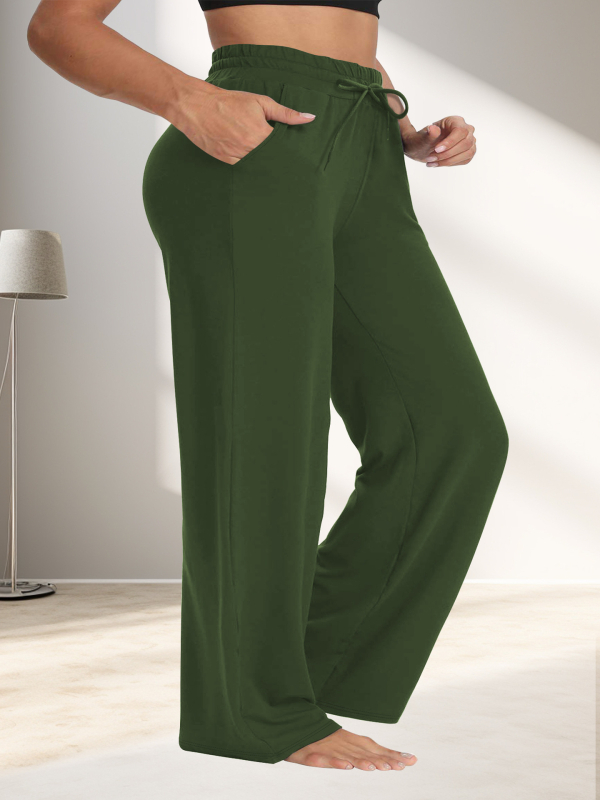 Dámske nohavice s rovnými nohami, Milk Silk látka, polyester 80-90% a spandex, stredný pás, vysoká elasticita