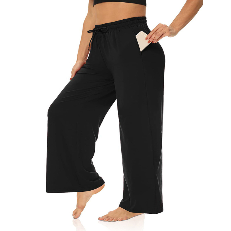 Dámske nohavice s rovnými nohami, Milk Silk látka, polyester 80-90% a spandex, stredný pás, vysoká elasticita