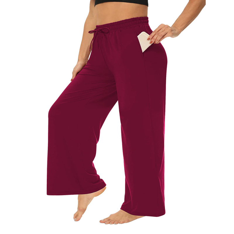 Dámske nohavice s rovnými nohami, Milk Silk látka, polyester 80-90% a spandex, stredný pás, vysoká elasticita