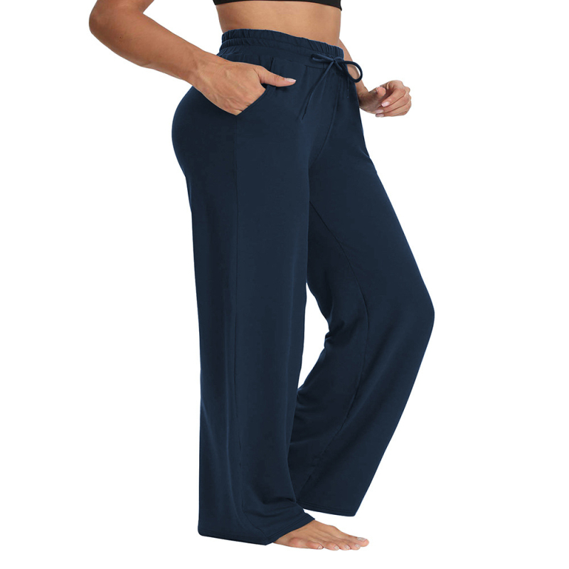 Dámske nohavice s rovnými nohami, Milk Silk látka, polyester 80-90% a spandex, stredný pás, vysoká elasticita