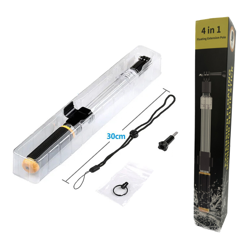 Átlátszó vízálló teleszkópos selfie bot (vízálló, úszó, teleszkópos, univerzális modell, kompatibilis okostelefonokkal és akciókamerákkal)