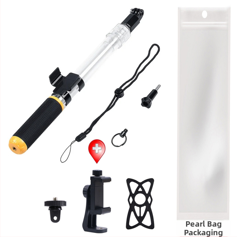 Átlátszó vízálló teleszkópos selfie bot (vízálló, úszó, teleszkópos, univerzális modell, kompatibilis okostelefonokkal és akciókamerákkal)