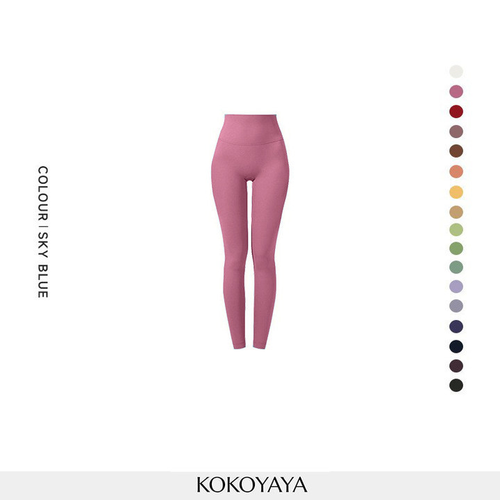 Be siūlių moterų legging su aukštu juosmeniu, klubų pakėlimas, visiems sezonams; sudėtis 82,5% poliesteris, 17,5% elastanas; tinkama bėgimui, fitnesui ir jogai.