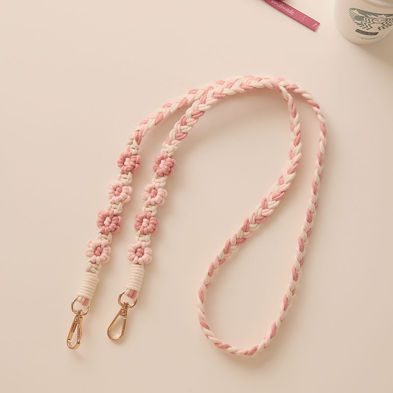 Ланяр за мобилен телефон в бохемски стил с мотив ромашка, ръчна изработка, памучно въже, метална катарама, персонализиран, женски стил