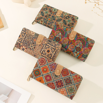 Korkinė piniginė su paslėpta sagtimi ir kortelių laikikliu – unisex, 2025 m. vasara, kasdieniniam naudojimui