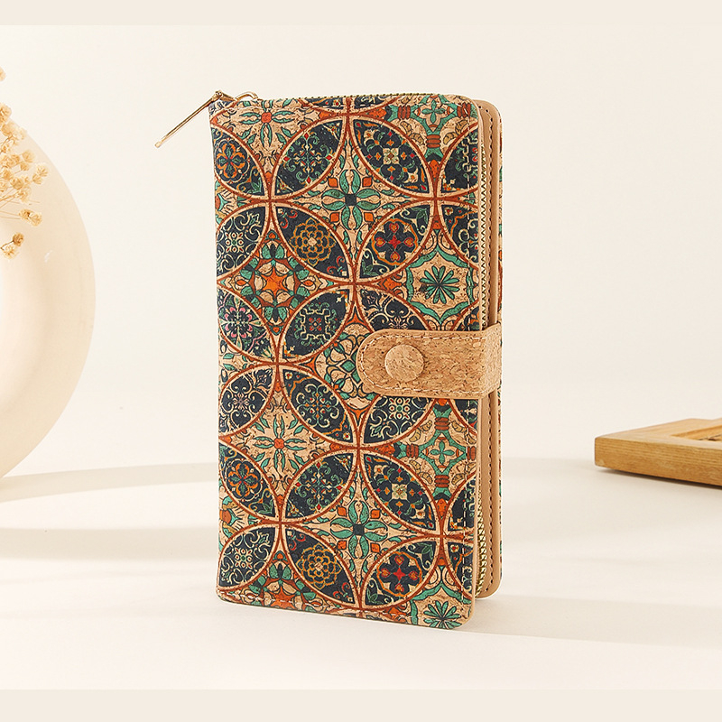 Korkinė piniginė su paslėpta sagtimi ir kortelių laikikliu – unisex, 2025 m. vasara, kasdieniniam naudojimui