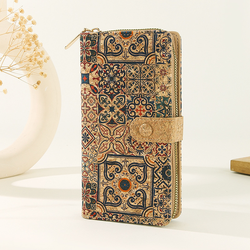 Korkinė piniginė su paslėpta sagtimi ir kortelių laikikliu – unisex, 2025 m. vasara, kasdieniniam naudojimui