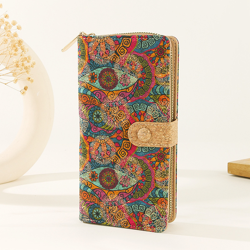 Korkinė piniginė su paslėpta sagtimi ir kortelių laikikliu – unisex, 2025 m. vasara, kasdieniniam naudojimui