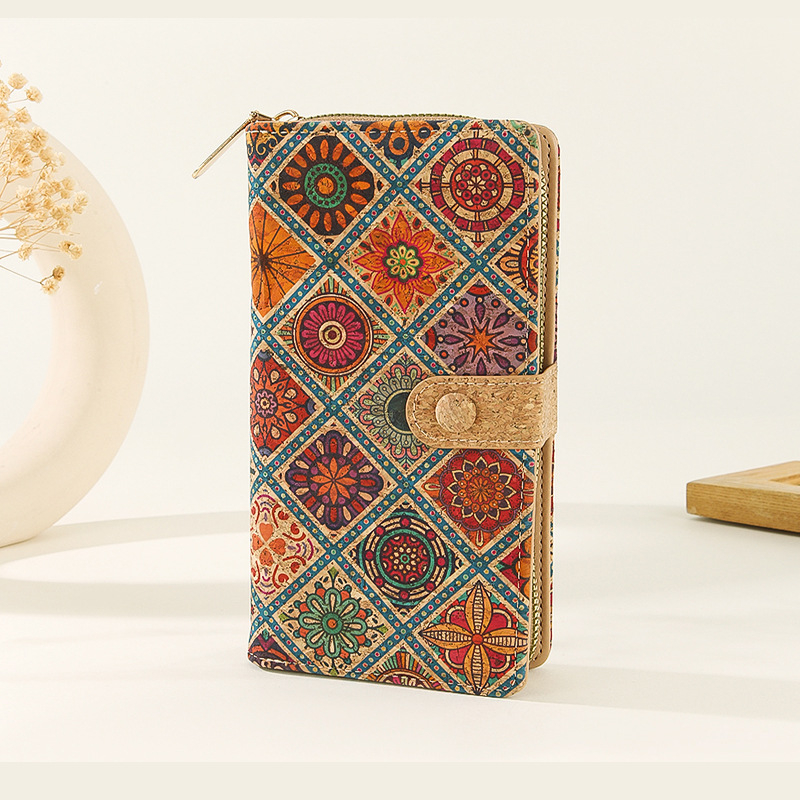 Korkinė piniginė su paslėpta sagtimi ir kortelių laikikliu – unisex, 2025 m. vasara, kasdieniniam naudojimui