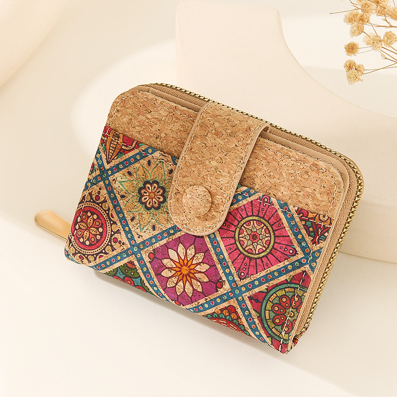 Korkinė piniginė su paslėpta sagtimi ir kortelių laikikliu – unisex, 2025 m. vasara, kasdieniniam naudojimui