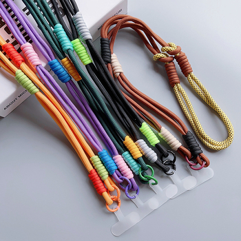 Ланярд за мобилен телефон – нейлонова плетена изработка, PP въже, пластмасова катарама