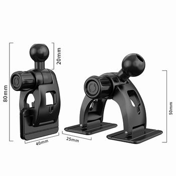 Държач за телефон и навигация за автомобил, арковиден дизайн, 17 мм шарнирна глава, лепилен монтаж върху табло