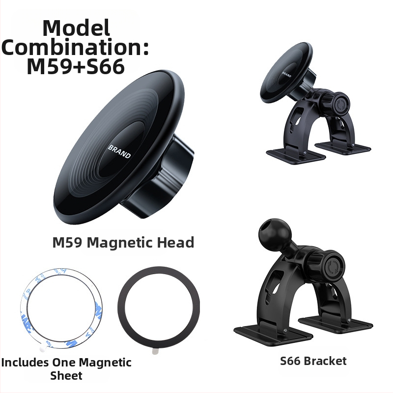 Държач за телефон и навигация за автомобил, арковиден дизайн, 17 мм шарнирна глава, лепилен монтаж върху табло