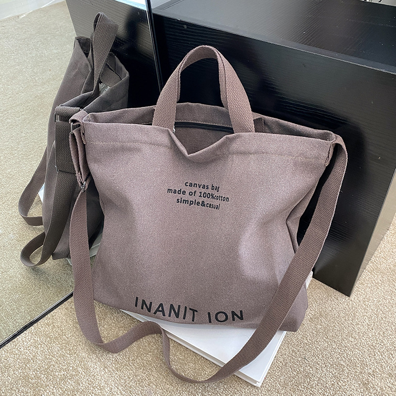 Taška z plátna, taška typu tote, ulicový štýl, zvislý štvorcový tvar, zapínanie na zips