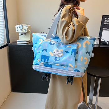 Unisex ταξιδιωτική τσάντα με τροχούς σπίνερ, 20-35L, Oxford ύφασμα, μινιμαλιστικό στυλ